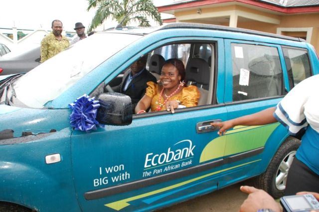 Grand Draw Winner of the Brand New Nissan SUV, Mrs. Green James Rose in Bonny, Rivers State.